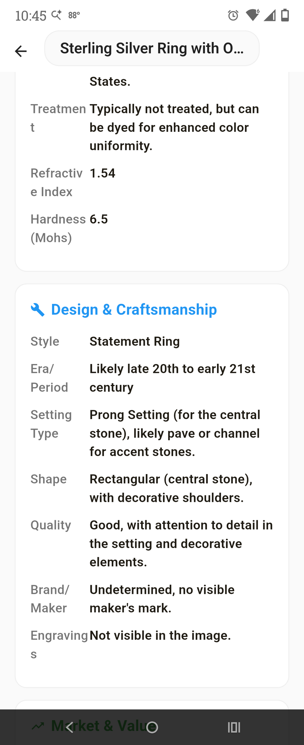 Late Victorian Onyx and Silver ring