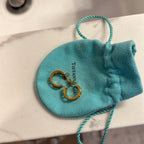 Tiffany & Co 14k gold and diamond Hoop Earrings