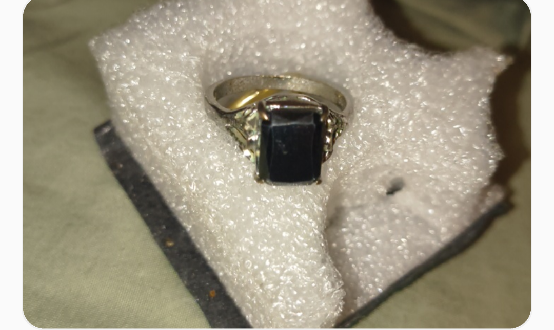 Late Victorian Onyx and Silver ring