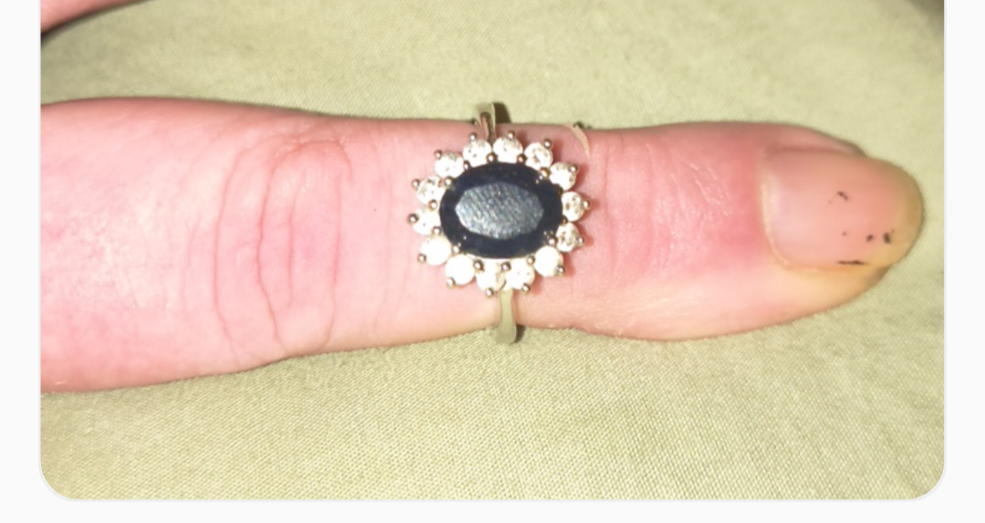 Blue and White Sapphire Cocktail Ring 1980's