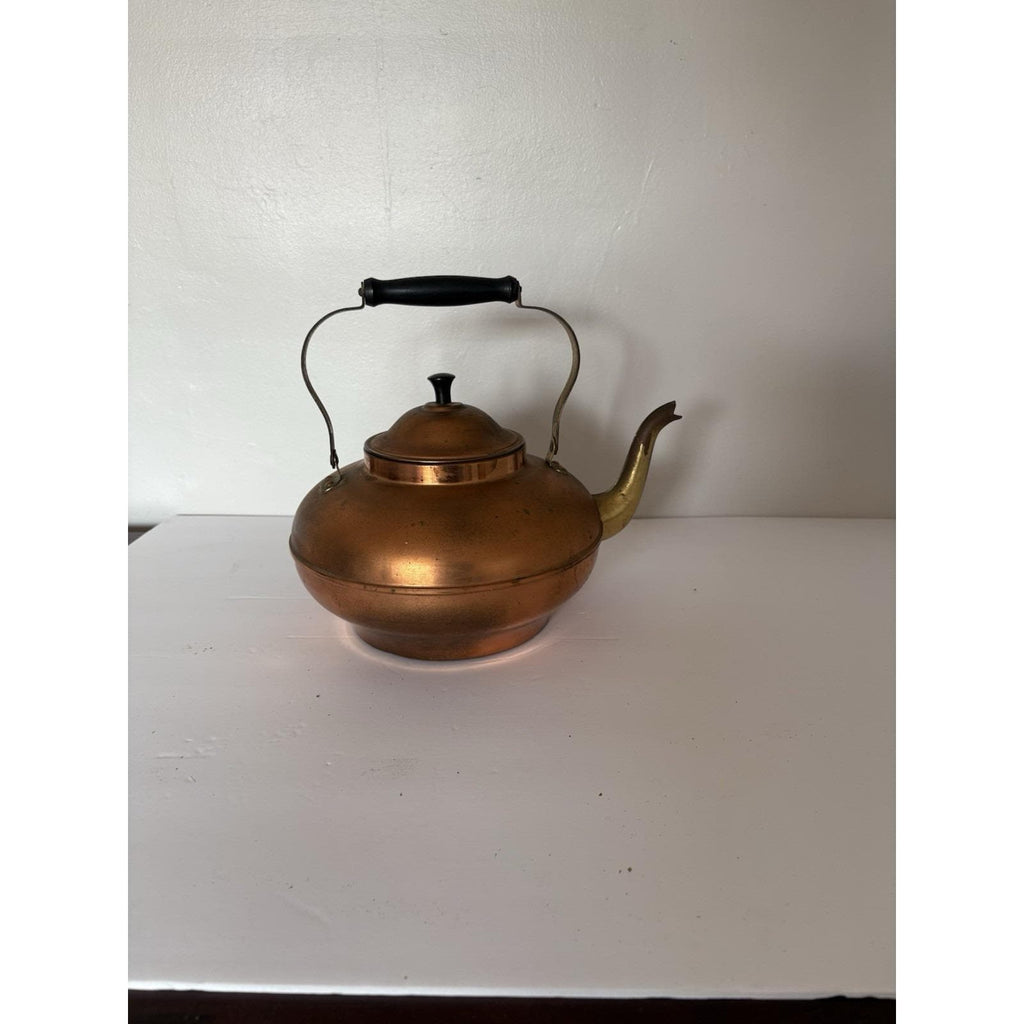 Vintage Holland Copper & Brass tea kettle and cup
